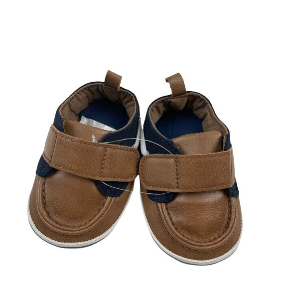 NWT Just One You by Carter's Boy's Baby Shoe Navy Blue and Beige Sneaker 3-6M - Picture 1 of 3